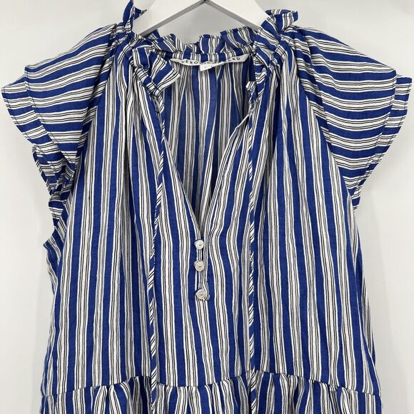 Veronica Beard Blue and White Buttoned Sundress - Picture 5 of 11